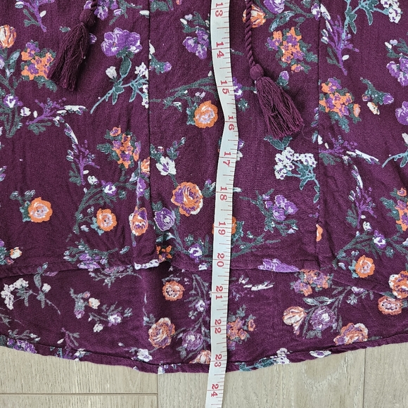 Lucky Brand Top, XS, Maroon Floral - Picture 7 of 7